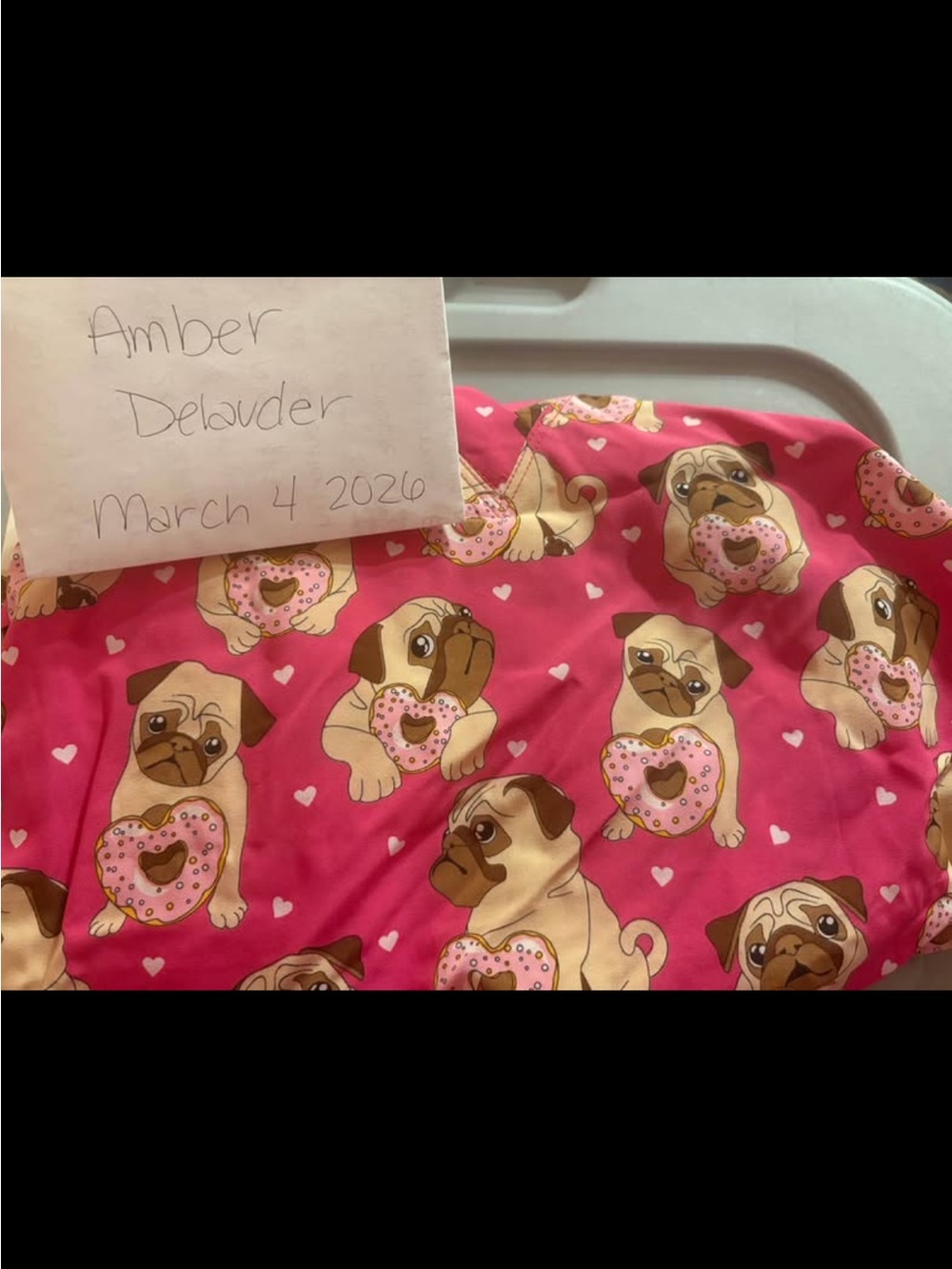 Pugs and Donuts Scrub Top